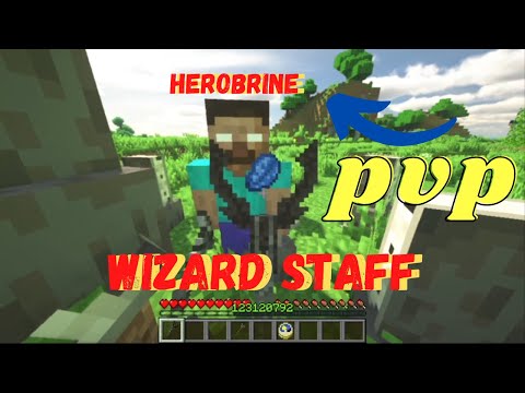 Unbelievable Minecraft PVP with Herobrine using Magical Staff!