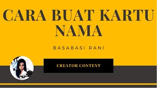 CARA BUAT KARTU NAMA | SESIMPLE INI! #pakehp #kartunama #picsart #aplikasipicarts
