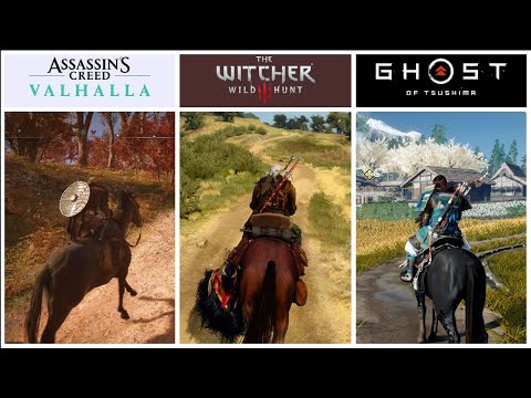 Assassins Creed Valhalla Vs Ghost of Tsushima Vs Witcher 3 Gameplay Comparison