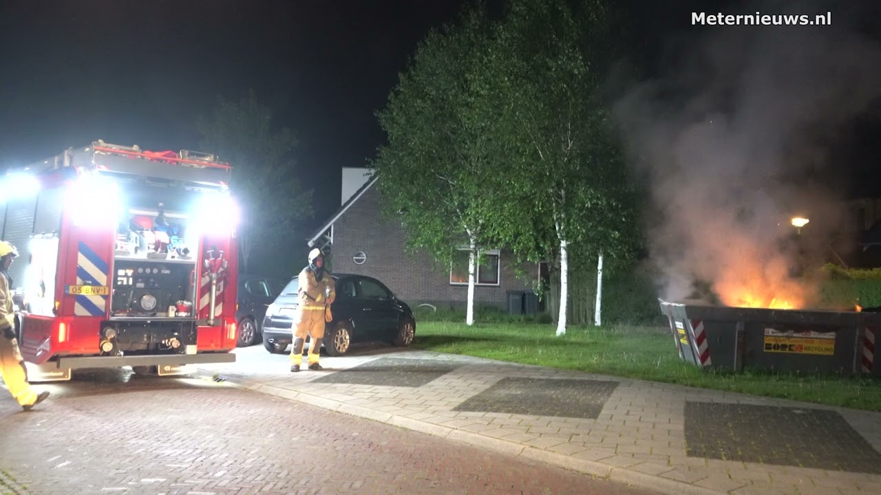Container in de brand in Assen(Video)