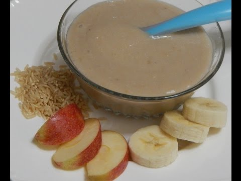 Healthy Baby Food Recipe - Banana Apple Porridge - Rice with Banana & Apple l 6+ months