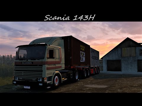 *Scania 143H* Container 2x20 Haul Utena to Vilnius JBX2/PNG Graphics 1.47 ETS2 4K