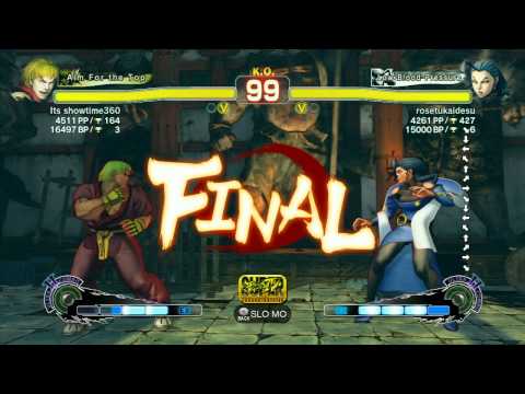 SSF4 AE: Its showtime360 (Ken) vs rosetukaidesu (Rose) - Ranked Match (720p HD)