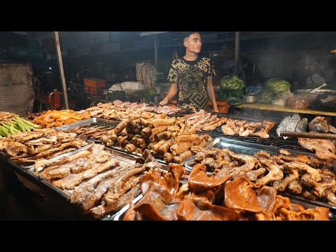 Cambodia Night Street Food - Yummy Grill Meat & Testy, Cooking Delicious Fast Food in Town