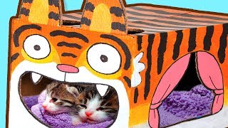 How to Make the Most Amazing Cat House - with Kittens 😻 | DIY Cardboard Crafts on Box Yourself