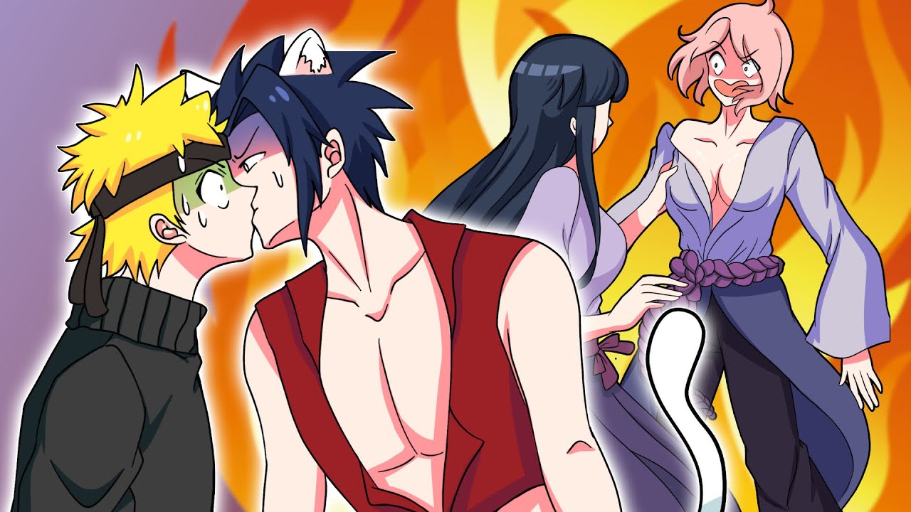 SASUKE KISSES NARUTO BEHIND THEIR WIFE ~~ サスケは妻の後ろで突然ナルトにキスをする