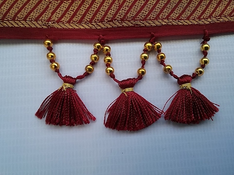How to make saree kuchu with beads and silkthread I Bridal pattu saree kuchu,saree kuchu design#09 Video