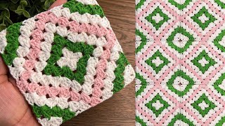 How to crochet beautiful square motifs pattern