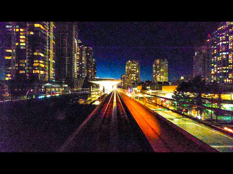 Vancouver Skytrain 4k: Expo Line [King George - Waterfront] (Full Ride at Night, 2020)