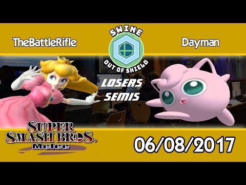 Swine Out of Shield 3 - YTS Dayman (Jigglypuff) vs TheBattleRifle (Peach) - SSBM Losers Semis