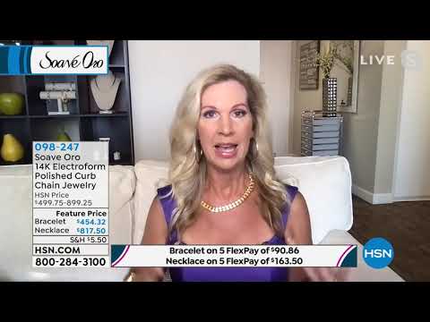 Soave Oro 18" 14K Gold Electroform Polished Curb Chain N...