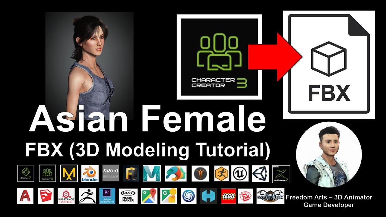 How to create Asian Female 3D Avatar - FBX 3D Modeling Tutorial