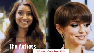 THE ACTRESS cuts her long hair short. Girl gets a short pixie haircut in NYC. Long to Short hair.