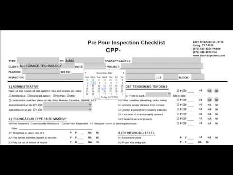 Strand Systems Pre Pour Inspection Checklist