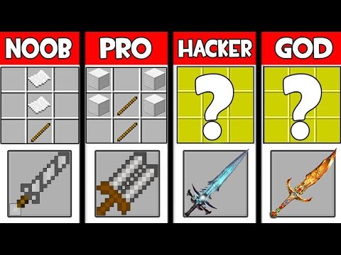 Minecraft Battle: SUPER SWORD MOD CRAFTING CHALLENGE - NOOB vs PRO vs HACKER vs GOD - Animation