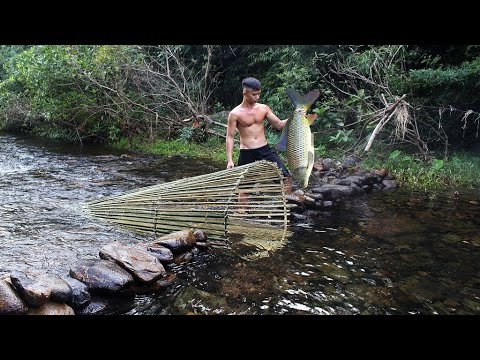 Survival fish trapping skills with seafood 2025a