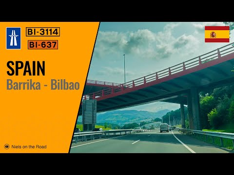 Driving in Spain: BI-3114, BI-634, BI-637 & N-637 from Barrika to Bilbao