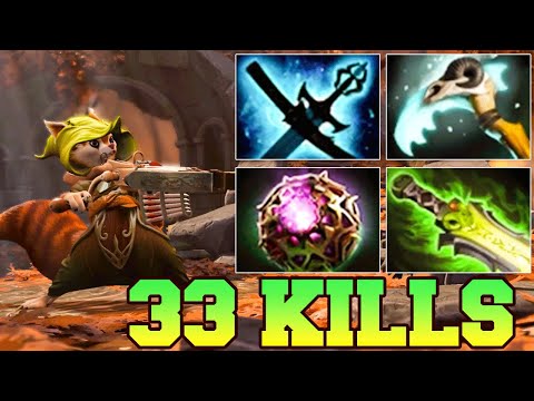 33 Kills Hoodwink Mid Lane !! HoodWink Dota 2 Support Pro Gameplay Guide Carry Build Offlane 7.39