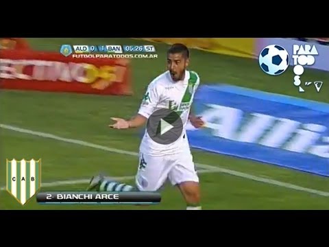 Gol Bianchi Arce. Aldosivi 0 - Banfield 2. Fecha 13. torneo Primera B Nacional. Fútbol Para Todos.