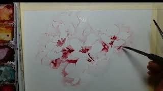 Quick Watercolor Cherry Blossom | Satisfying Painting Process