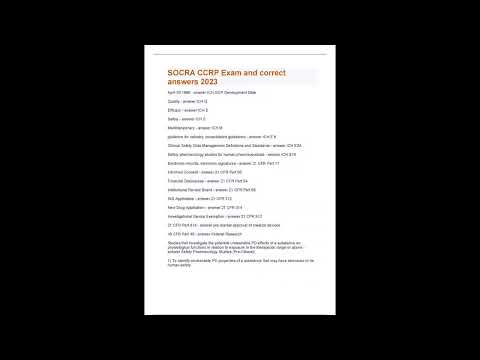 SOCRA CCRP Exam and correct answers 2023