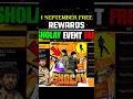 1 September Free Rewards Shorts Freefire Trending