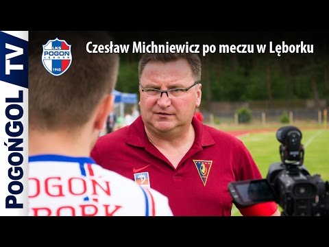 Czesław Michniewicz po meczu w Lęborku