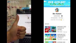 Ben Azelart Hits 12 Million Subscribers on YouTube. Watch the moment!