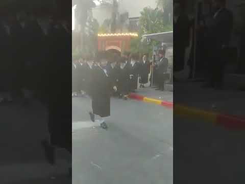 Belz Rebbe Walking To The Chupa Of His Grandson - 15 Sivan 5778