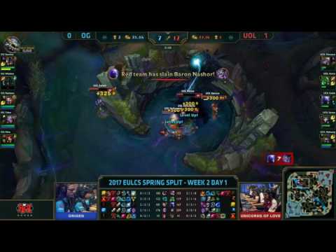 OG vs UOL Highlights Game 2 EU LCS Spring 2017 W2D1 Origen vs Unicorns of Love