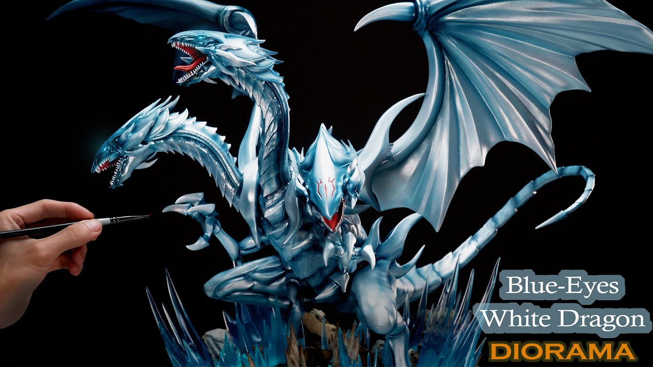 How To Make Glowing Blue Eyes white Dragon Diorama With Way Too Much Resin