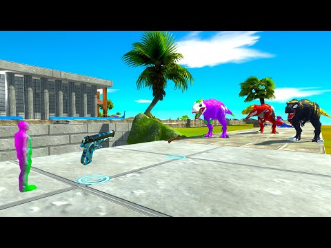 FPS PERSPECTIVE vs 3x T-REX OASIS RESCUE MISSION - Animal Revolt Battle Simulator