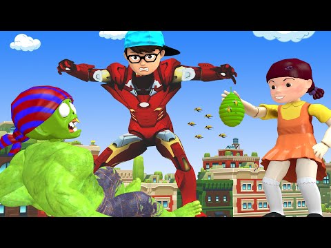 Good Nick Became Hero vs Doll Squid Game Troll Giant Zombie - Scary Teacher 3D Funny Animation Story
