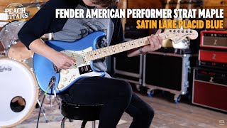 Video thumbnail for No Talking...Just Tones | Fender American Performer Stratocaster | Maple - Satin Lake Placid Blue by Peach Guitars