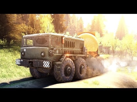 SPINTIRES 2014 Full Version Preview - Volcano Map MAZ 537 + Fuel Trailer Removing the Third Cloackin