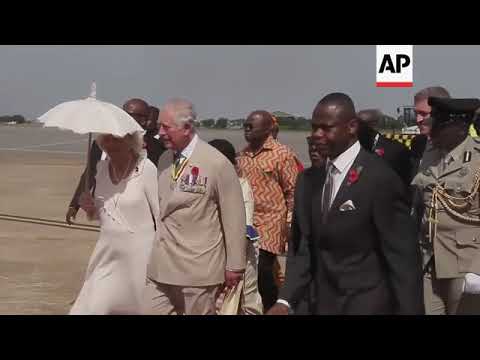 Prince Charles and Camilla arrive in Ghana for the second stop of their West African tour