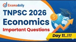 TNPSC 2026 - Economics - Important Questions - Day 11..!!! For Admission Call : 8940400154
