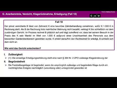 Zivilprozessrecht – Folge 06 (Erledigung; Beweislast, Beweismaß, Beweislastumkehr, Anscheinsbeweis)
