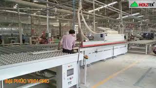 HỆ THỐNG BĂNG TẢI MÁY DÁN CẠNH TỰ ĐỘNG THU HỒI VÁN. Combo Máy Dán Cạnh Tự Động vs Băng Tải Quay đầu