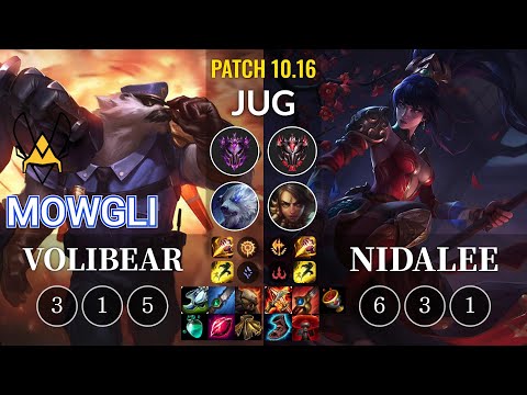 VIT Mowgli Volibear vs Nidalee Jungle - KR Patch 10.16