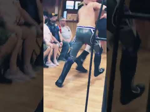 Mac Daniels tossing Bryce Donovan to the barricade (Limitless Wrestling) #shorts #wrestling