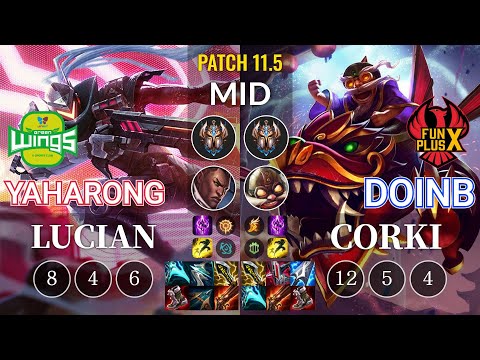 JAG Yaharong Lucian vs FPX Doinb Corki Mid - KR Patch 11.5