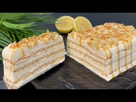 COLD LEMON CAKE 🍋 in 5 MINUTES 🍋 WITHOUT COOKING! Without EGGS! Very fast and DELICIOUS!