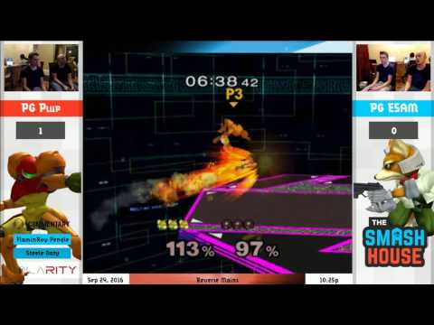 The Smash House - PG Plup (Samus) vs PG ESAM (Sheik, Fox) - Melee Reverse Mains
