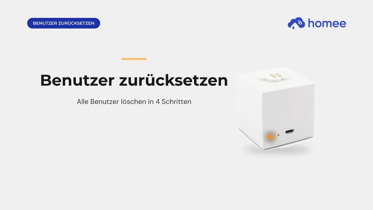 homee Benutzer zurücksetzen in 4 Schritten