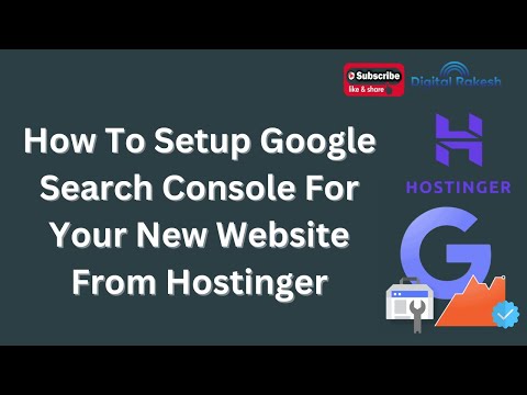 Google search console for your new website from hostinger