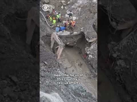 Nepal rescue team pulls two hydropower workers from a mud-filled tunnel #shorts