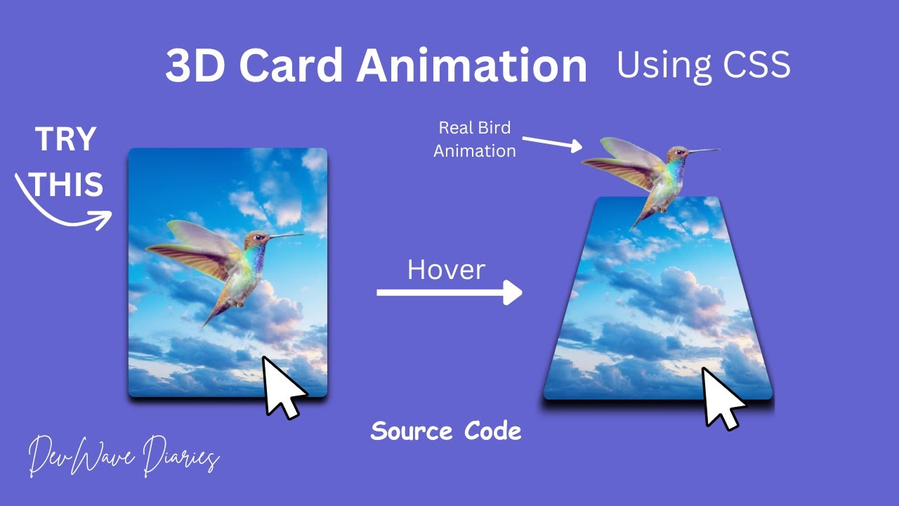 CSS Easy 3D Card Animation Hover Effects | CSS Animation Play State | CSS Animation | CSS !important