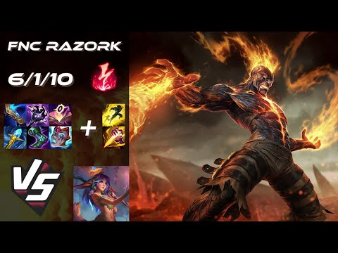 Fnatic Razork JUNGLE Brand vs Lillia - EU Challenger Patch 14.12