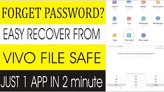 Vivo File Safe Unlock Method||get your files back without password||Bilal Kokab